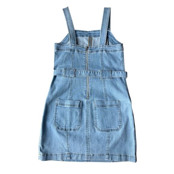 American Eagle Super Stretch Denim Overall Mini Dress Size 8 - Picture 5 of 11